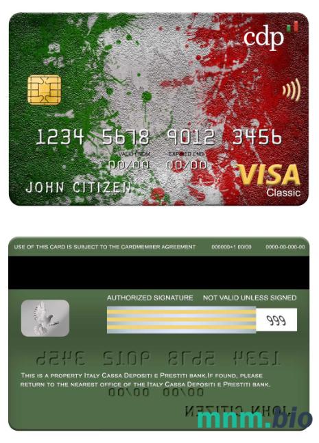 Italy Cassa Depositi e Prestiti bank visa klasyczny karta